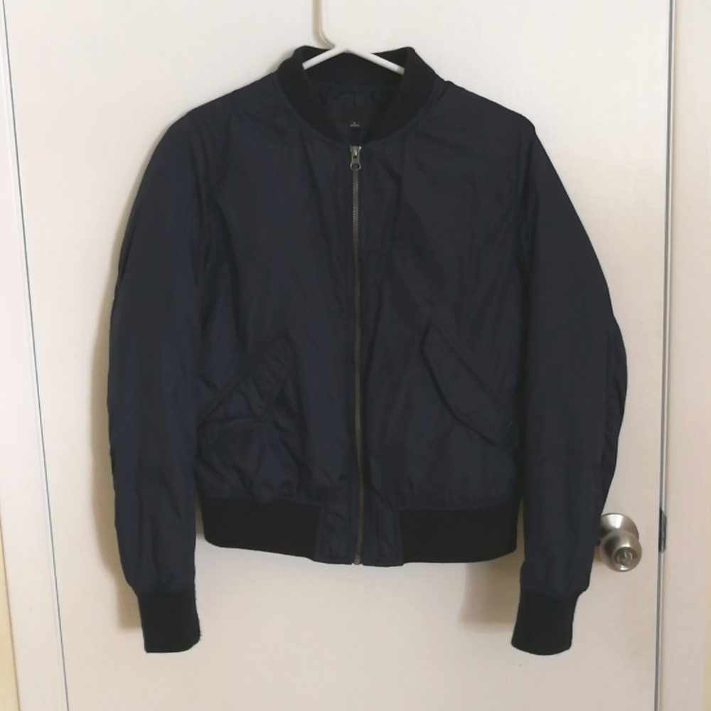 navy blue bomber jacket Uniqlo